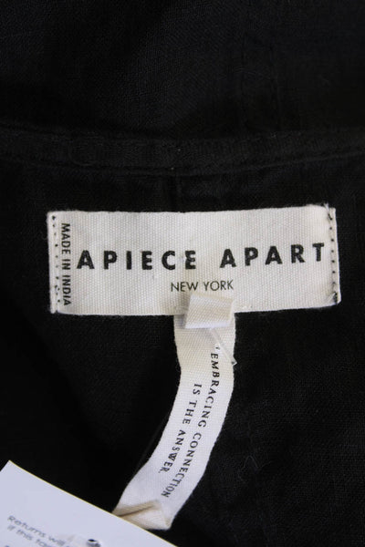 Apiece Apart Womens Scoop Neck Sleeveless Button Lined Jumpsuit Black Size XS
