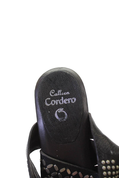 Colleen Cordero Womens Textured Open Toe Strappy Slip On Heels Brown Size 9