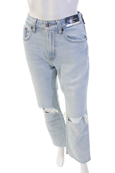 Abercrombie & Fitch Womens Cotton Distressed Wide Legged Jeans Blue Size 00