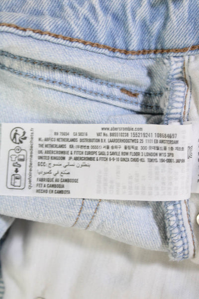 Abercrombie & Fitch Womens Cotton Distressed Wide Legged Jeans Blue Size 00