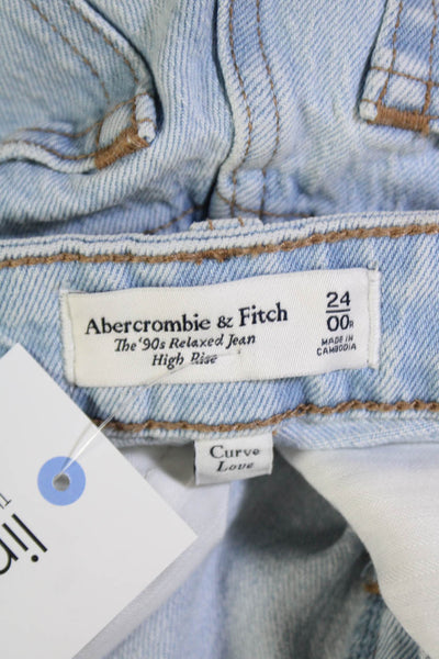 Abercrombie & Fitch Womens Cotton Distressed Wide Legged Jeans Blue Size 00