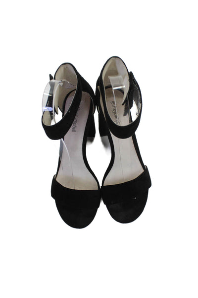 Jeffrey Campbell Womens Suede Open Toe Ankle Strap Heels Solid Black Size 8
