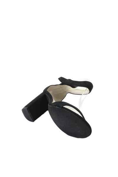 Jeffrey Campbell Womens Suede Open Toe Ankle Strap Heels Solid Black Size 8