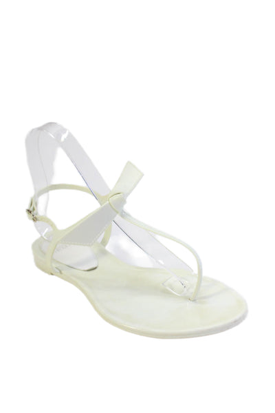 Alexandre Birman Womens Open Toe Ankle Strap Flat Thong Sandal Green Size 6.5