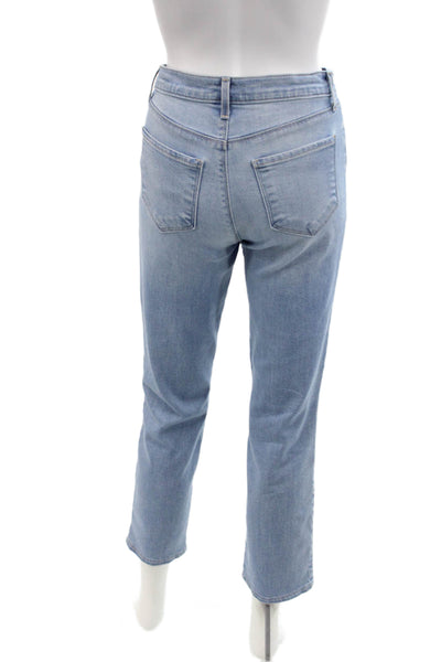 L Agence Womens High Rise Light Wash Alexia Cigarette Crop Jeans Blue Size 24