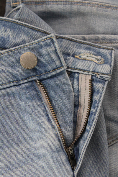 L Agence Womens High Rise Light Wash Alexia Cigarette Crop Jeans Blue Size 24