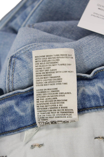 L Agence Womens High Rise Light Wash Alexia Cigarette Crop Jeans Blue Size 24