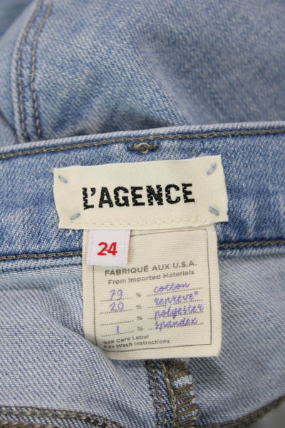 L Agence Womens High Rise Light Wash Alexia Cigarette Crop Jeans Blue Size 24