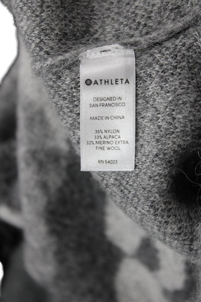 Athleta Womens Long Sleeve Crew Neck Camouflage Sweater Gray Size Extra Small