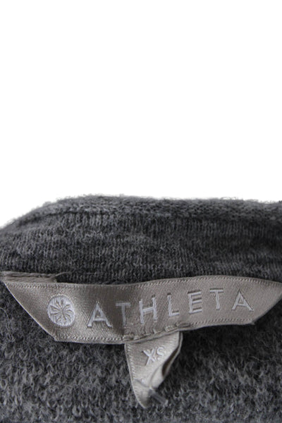 Athleta Womens Long Sleeve Crew Neck Camouflage Sweater Gray Size Extra Small