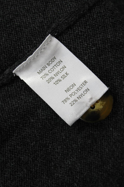 WISPR Womens Button Front Long Sleeve Collared Pocket Shirt Gray Size Small