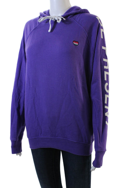Spiritual Gangster Womens Pullover Be Present Hoodie Sweatshirt Purple Small