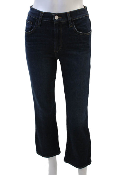 Joes Jeans Womens High Rise Dark Wash Callie Cropped Boot Cut Jeans Blue Size 24