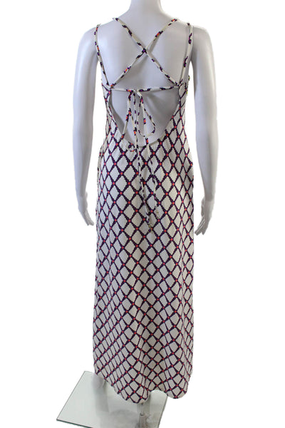 Trina Turk Womens Gold Tone Detail Strappy Open Back Maxi Dress White Size S