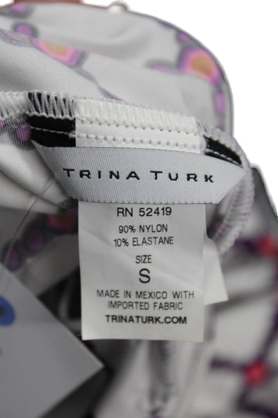 Trina Turk Womens Gold Tone Detail Strappy Open Back Maxi Dress White Size S