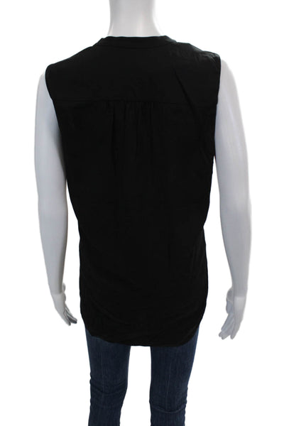 Classiques Entier Womens V Neck Silk Boxy Tank Top Black Size Large