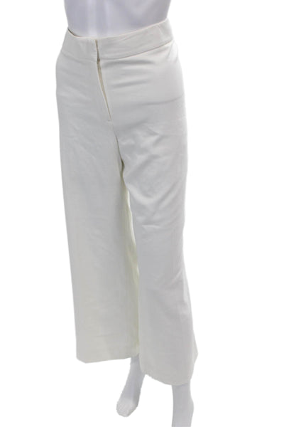 Classiques Entier Womens Zipper Fly High Rise Straight Trouser Pants White 14