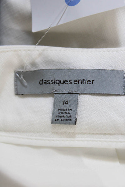 Classiques Entier Womens Zipper Fly High Rise Straight Trouser Pants White 14