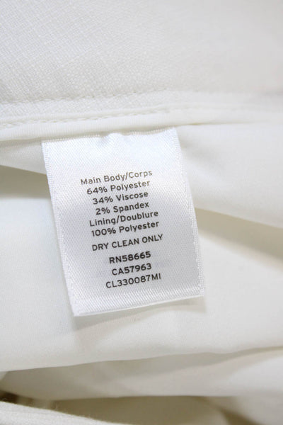 Classiques Entier Womens Zipper Fly High Rise Straight Trouser Pants White 14