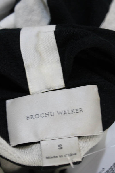 Brochu Walker Womens Linen Striped Short Sleeve V-Neck Mini Dress Blue Size S