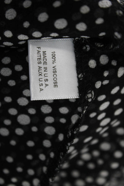Misa Womens Polka Dot Print Stretch Tiered A-Line Mini Skirt Black Size M