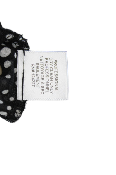 Misa Womens Polka Dot Print Stretch Tiered A-Line Mini Skirt Black Size M