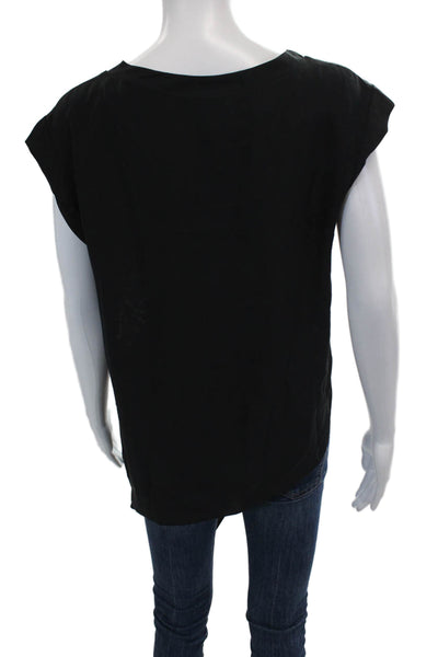 3.1 Phillip Lim Womens Silk Sleeveless Asymmetrical Blouse Top Black Size 6
