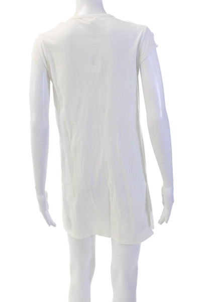 Soft Joie Womens Short Sleeve Embroidered T Shirt Dress White Size S