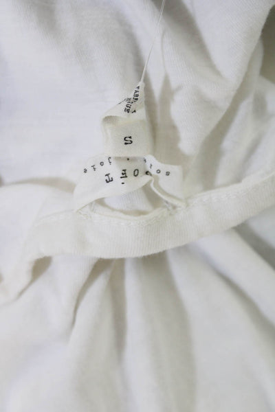 Soft Joie Womens Short Sleeve Embroidered T Shirt Dress White Size S