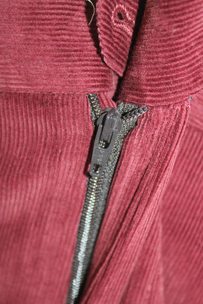 Peter Millar Men's Button Pockets Flat Front Straight Leg Pants Burgundy Size 35