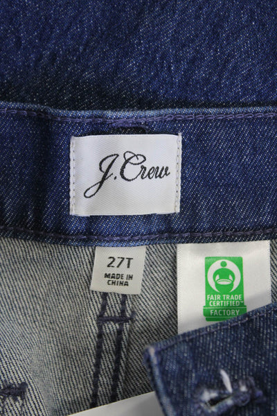 J Crew Womens Dark Wash High Rise Straight Leg Jeans Blue Size 27