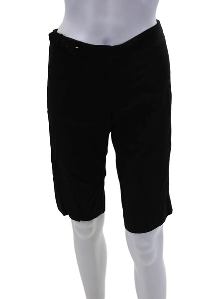 Pinko Womens Tailored Buckle Front Slim Fit Zip Fly Dress Shorts Black Size 6
