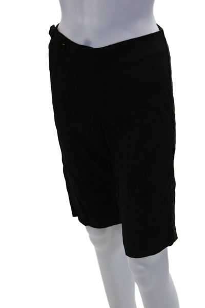 Pinko Womens Tailored Buckle Front Slim Fit Zip Fly Dress Shorts Black Size 6