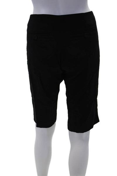 Pinko Womens Tailored Buckle Front Slim Fit Zip Fly Dress Shorts Black Size 6