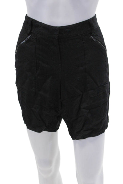 Theory Womens Front Zip Lightweight Zip Fly Cargo Pants Black Size 6