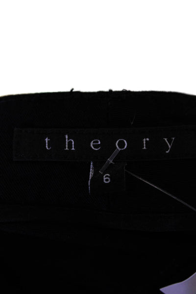 Theory Womens Front Zip Lightweight Zip Fly Cargo Pants Black Size 6