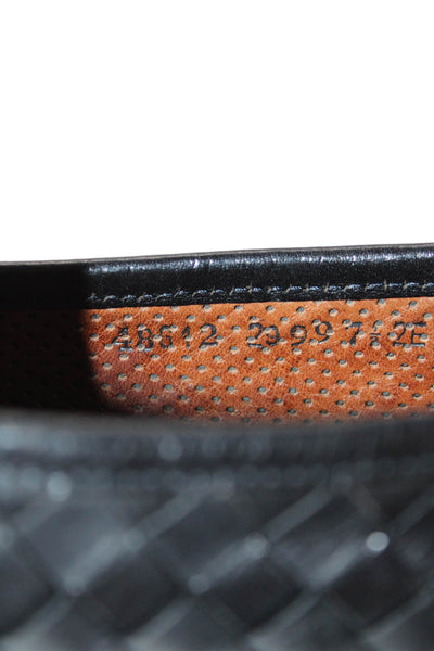 Allen Edmonds Mens Leather Woven Slide On Dress Shoe Loafers Black Size 7.5 EE