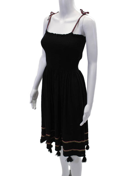 Pitusa Womens Cotton Sleeveless Square Neck A-Line Dress Black Size PP