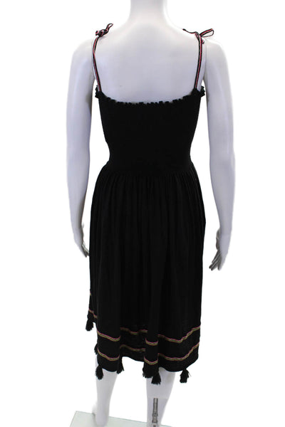 Pitusa Womens Cotton Sleeveless Square Neck A-Line Dress Black Size PP