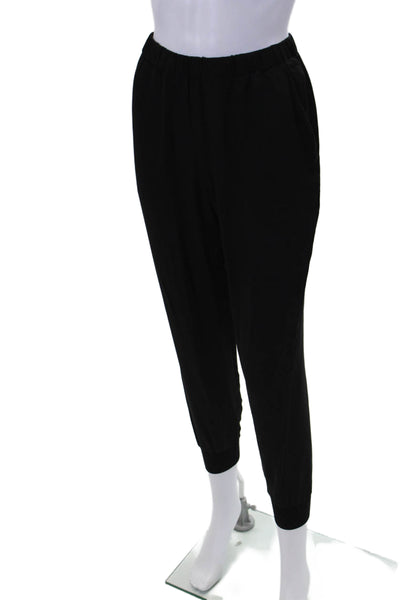 Theory Womens Silk Drawstring Stretch Cuffed Casual Pants Black Size PP