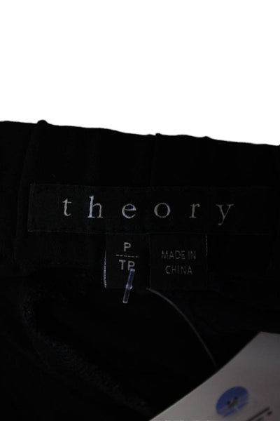 Theory Womens Silk Drawstring Stretch Cuffed Casual Pants Black Size PP