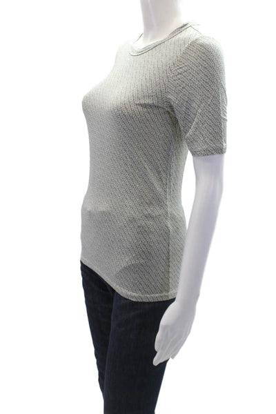 Rag & Bone Womens Short Sleeve Abstract Print T Shirt White Multi Size S