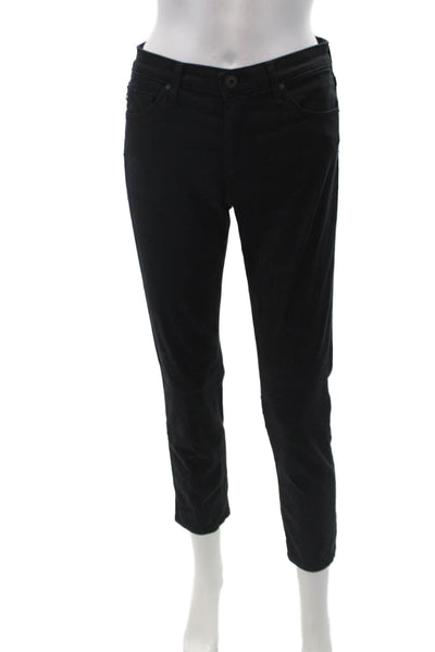 AG Adriano Goldschmied Womens The Prima Crop Tapered Pants Black Size EUR 27