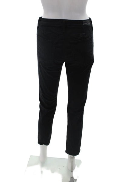 AG Adriano Goldschmied Womens The Prima Crop Tapered Pants Black Size EUR 27
