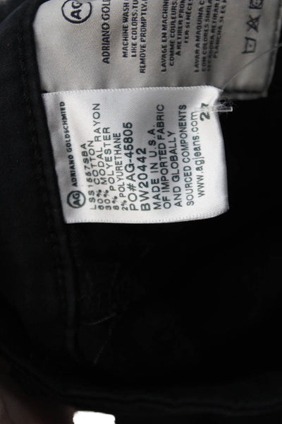 AG Adriano Goldschmied Womens The Prima Crop Tapered Pants Black Size EUR 27