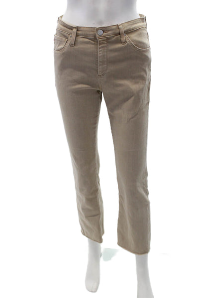AG Adriano Goldschmied Womens Cotton Jodi Crop Straight Pants Beige Size EUR 28