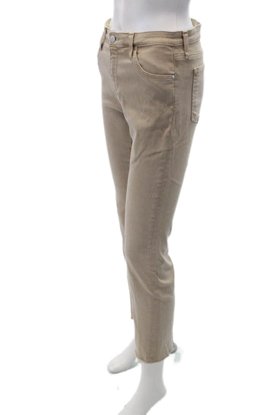 AG Adriano Goldschmied Womens Cotton Jodi Crop Straight Pants Beige Size EUR 28
