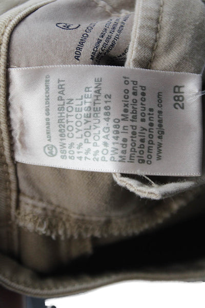 AG Adriano Goldschmied Womens Cotton Jodi Crop Straight Pants Beige Size EUR 28