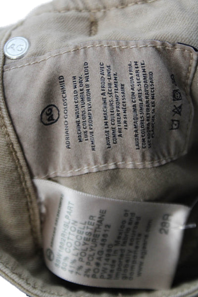 AG Adriano Goldschmied Womens Cotton Jodi Crop Straight Pants Beige Size EUR 28