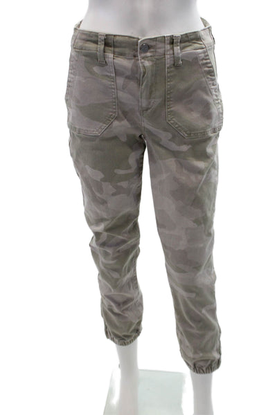 Paige Womens Cotton Mayslie Camouflage Print Jogger Pants Green Size EUR 26
